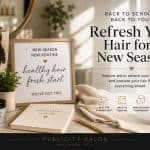 Healthy brunette hair with soft dimensional color and natural shine styled for late summer